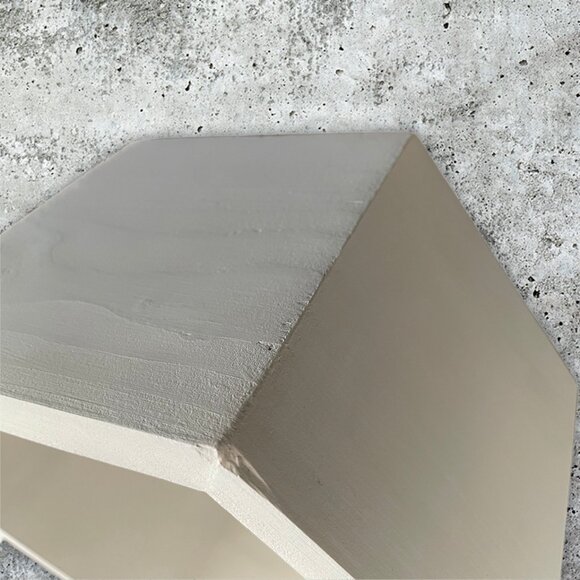 Whitewashed Hexagonal Shelf – Floating Wooden Wall Shelf – Rustic Home Decor - Picture 4 of 5